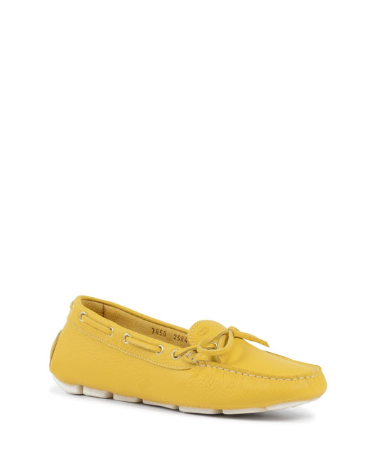 Dee Elegant Lady Yellow Leather Loafers - Italian Luxury - Style Queenz