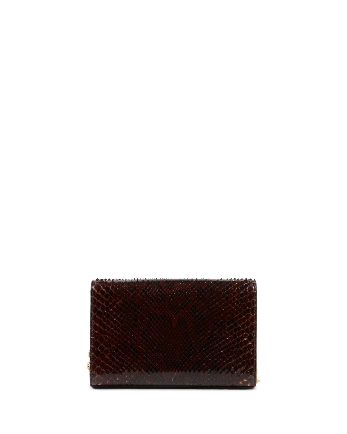 Dee Firenze Python Clutch - Italian Designer Luxury Handbag with Gold Chain - Style Queenz
