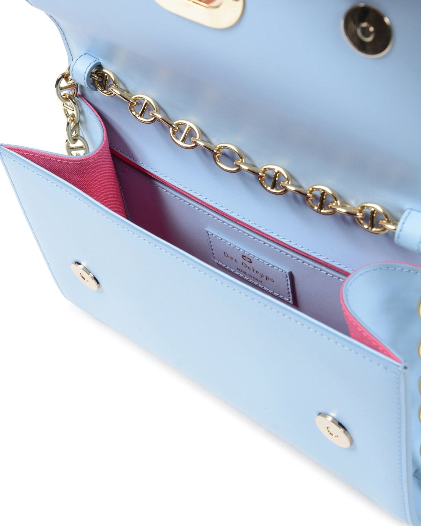 Dee Firenze Python Clutch - Italian Leather Handbag with Gold Chain | Designer Accessories - Style Queenz