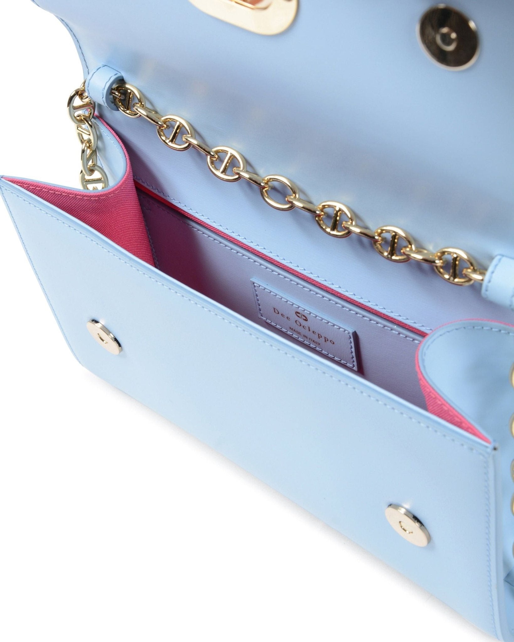 Dee Firenze Python Clutch - Italian Leather Handbag with Gold Chain | Designer Accessories - Style Queenz