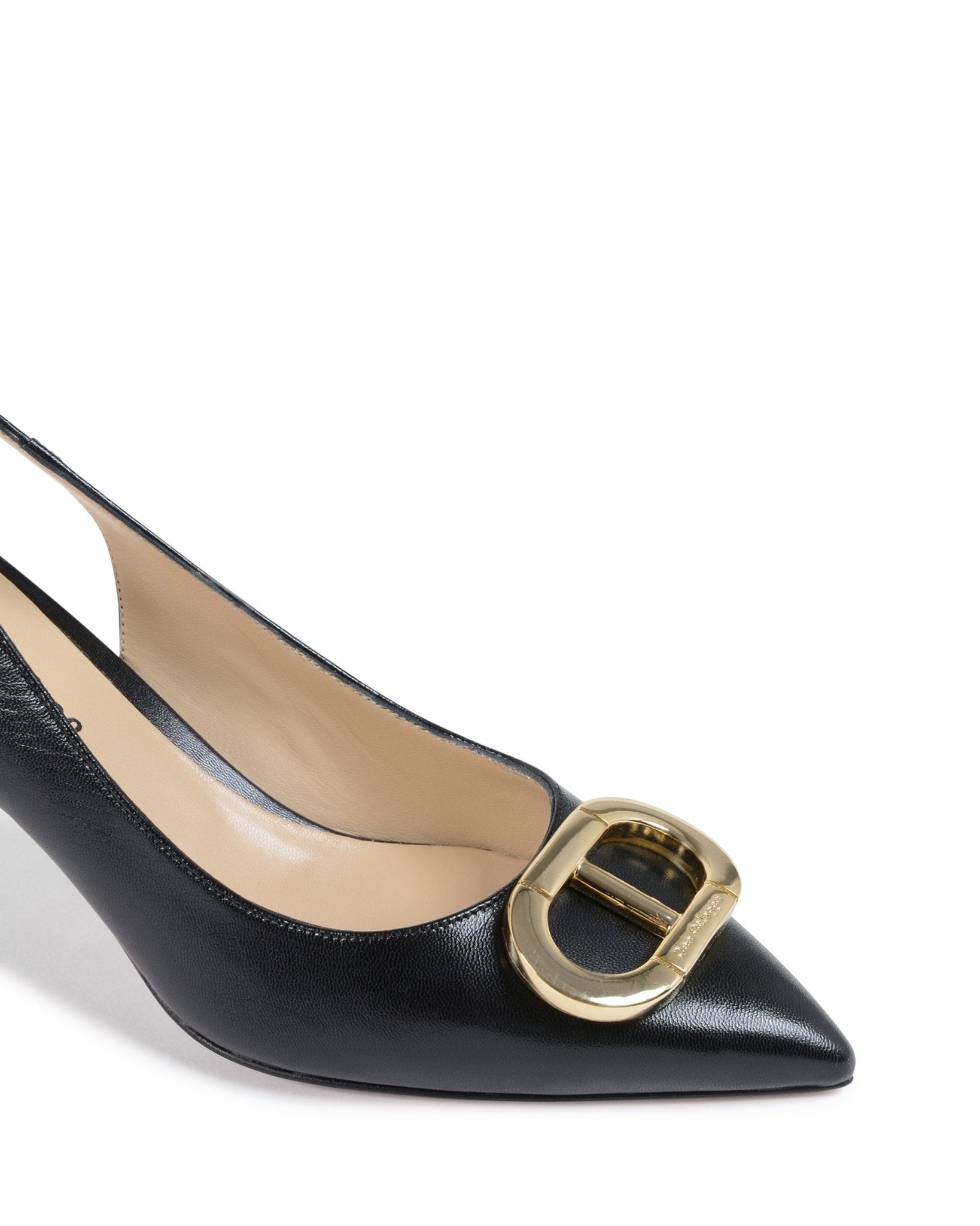 Dee Giant Bora Dana Logo Slingback Pump - Italian Leather Designer Heels - Style Queenz