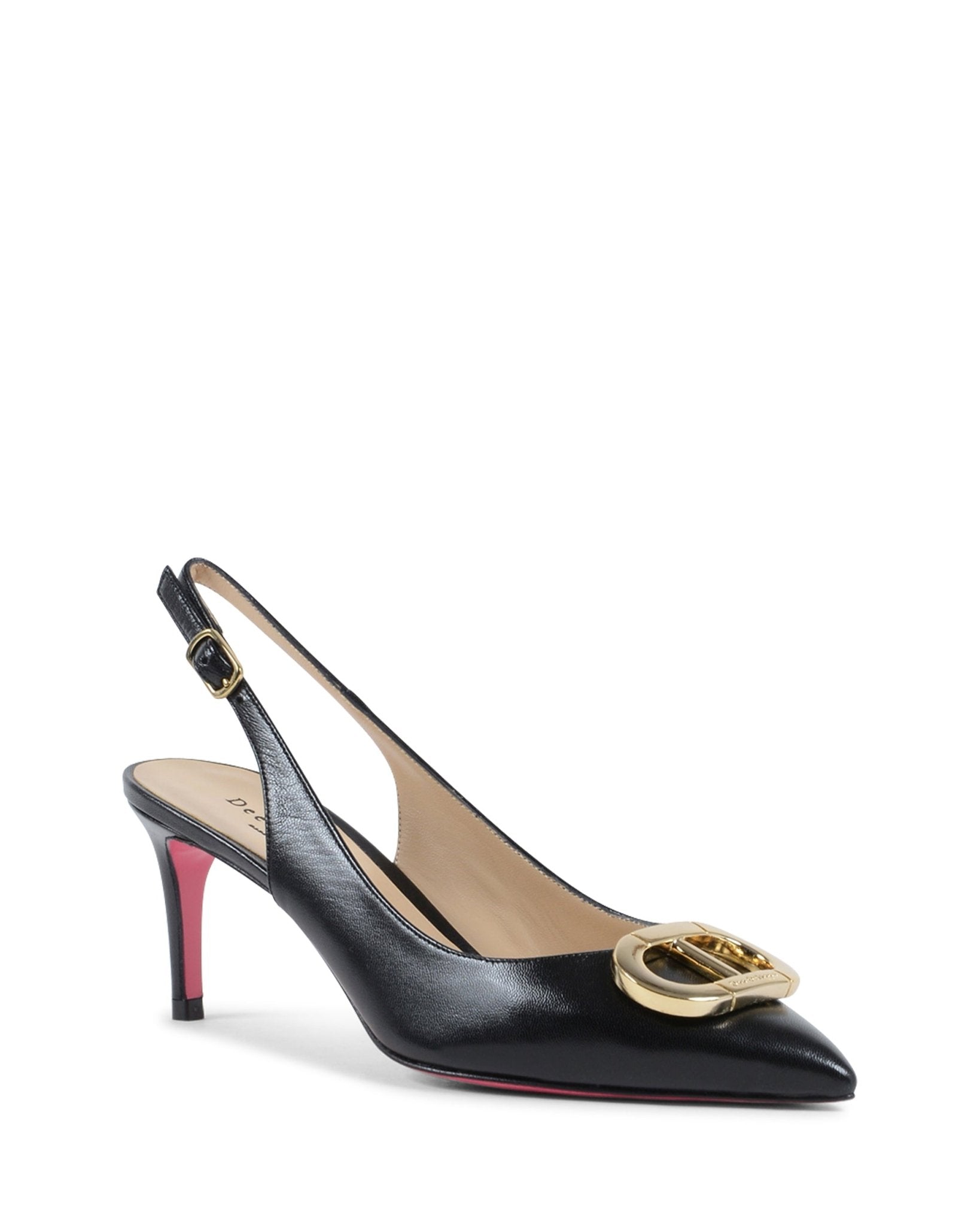 Dee Giant Bora Dana Logo Slingback Pump - Italian Leather Designer Heels - Style Queenz