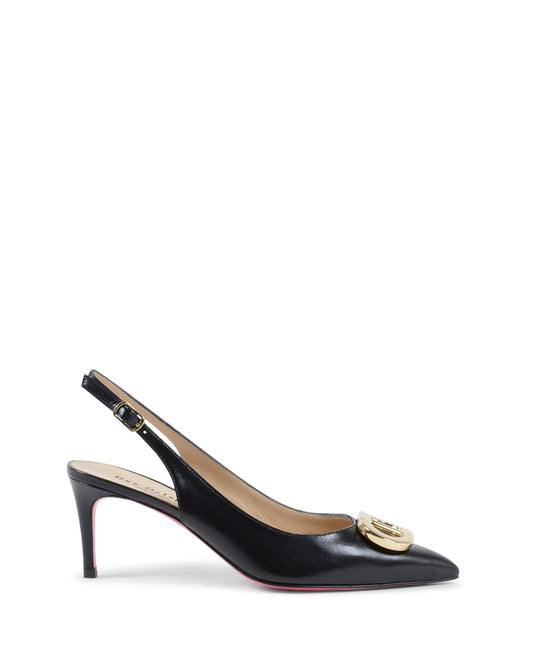Dee Giant Bora Dana Logo Slingback Pump - Italian Leather Designer Heels - Style Queenz