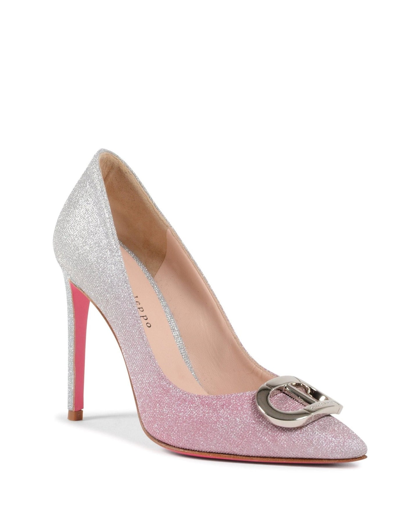 Dee Logo Fairy Pump Dégradé Pink - Italian Designer Glitter Heels 10cm with Pink Sole - Style Queenz