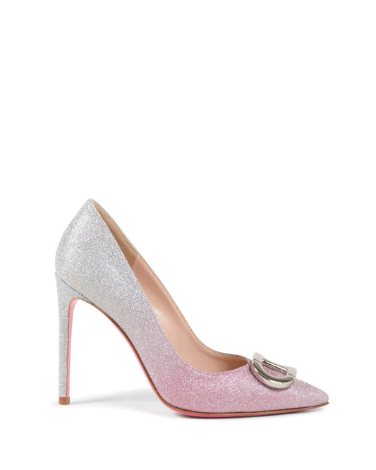 Dee Logo Fairy Pump Dégradé Pink - Italian Designer Glitter Heels 10cm with Pink Sole - Style Queenz