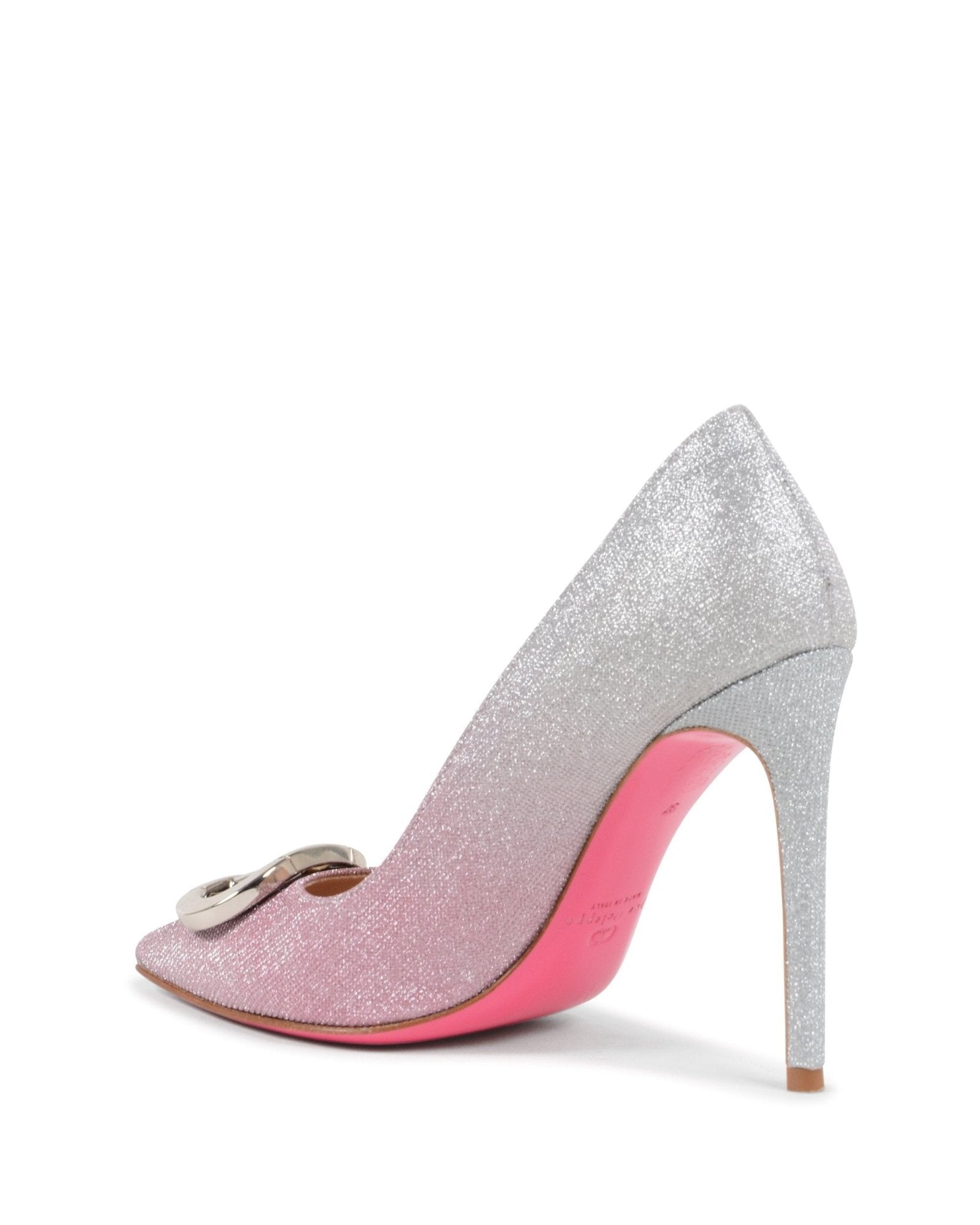 Dee Logo Fairy Pump Dégradé Pink - Italian Designer Glitter Heels 10cm with Pink Sole - Style Queenz