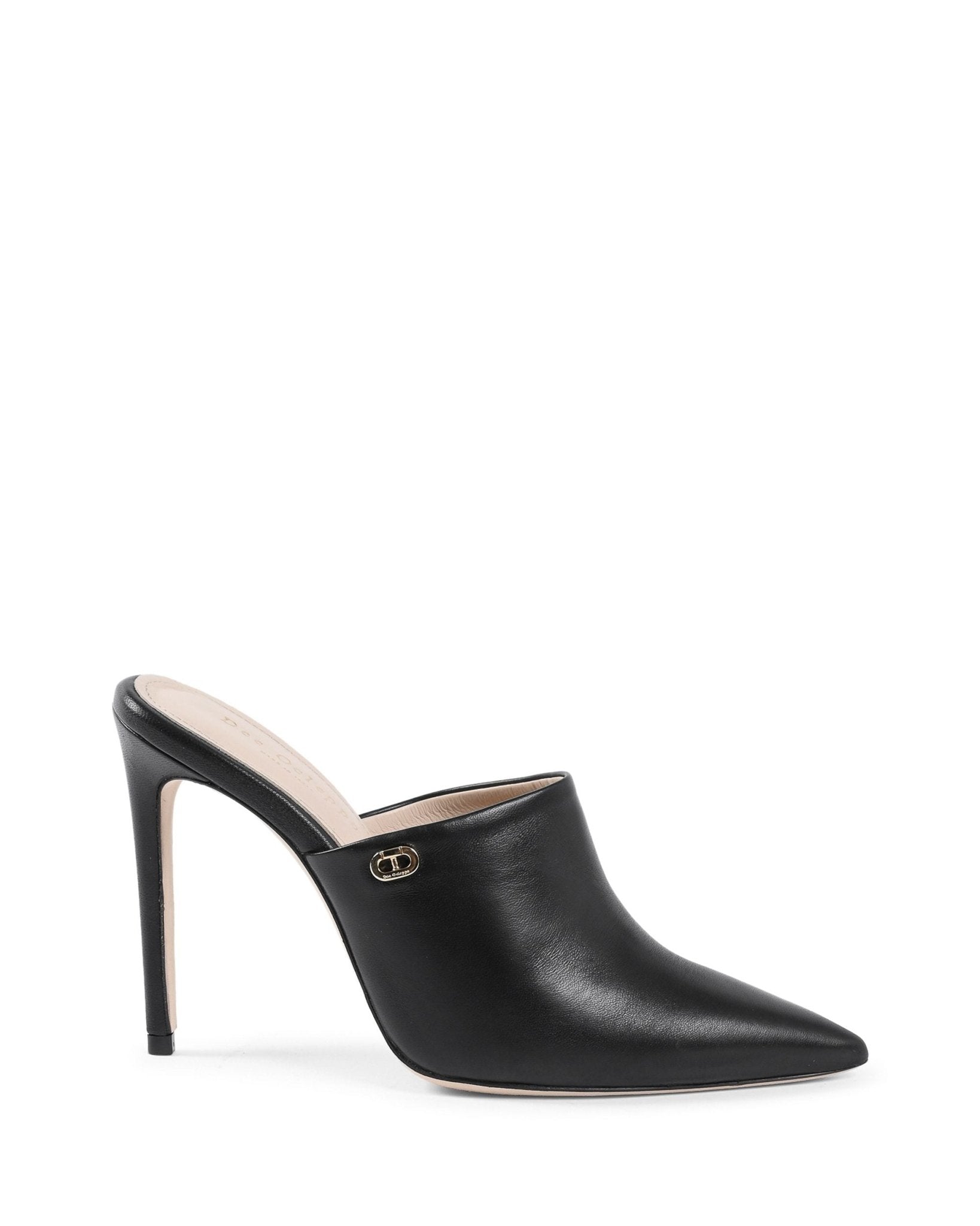 Dee Meet Me In The Middle Black Leather Mule - Italian Designer Heels 10.5cm - Style Queenz