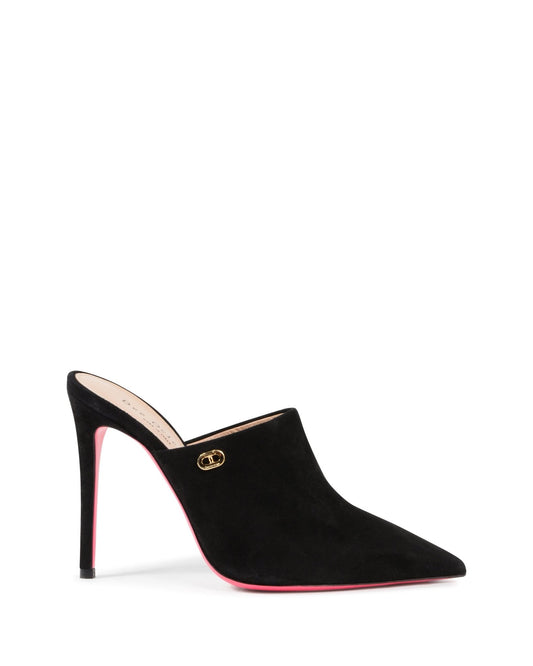 Dee Meet Me In The Middle Black Suede Mule - Italian Designer Heels 10.5cm Work - to - Play - Style Queenz