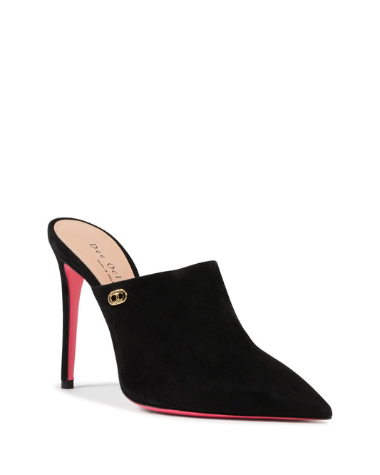 Dee Meet Me In The Middle Black Suede Mule - Italian Designer Heels 10.5cm Work - to - Play - Style Queenz