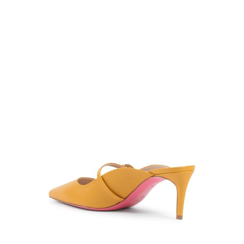 Dee Moscow Mule Yellow Leather - Italian Designer Pointed Toe Heels 5cm - Style Queenz