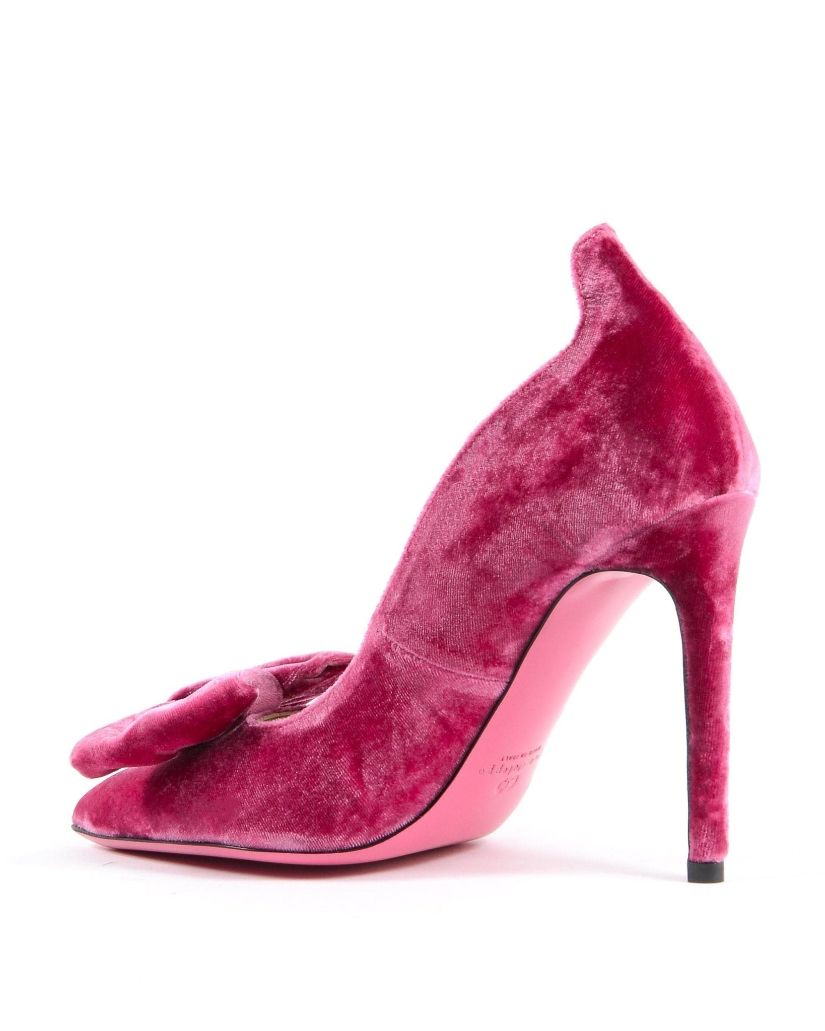 Dee Ocleppo Ladies Velvet Bow Pump Fuxia - Italian Designer Heels | Style Queenz - Style Queenz