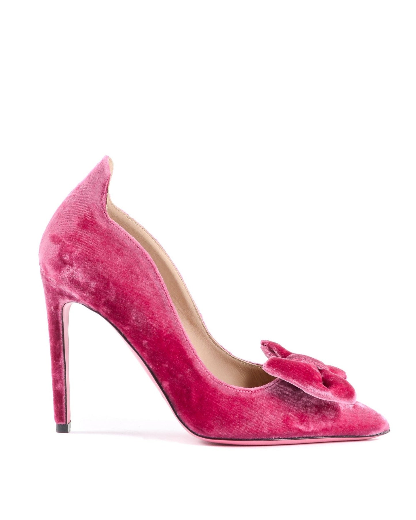 Dee Ocleppo Ladies Velvet Bow Pump Fuxia - Italian Designer Heels | Style Queenz - Style Queenz