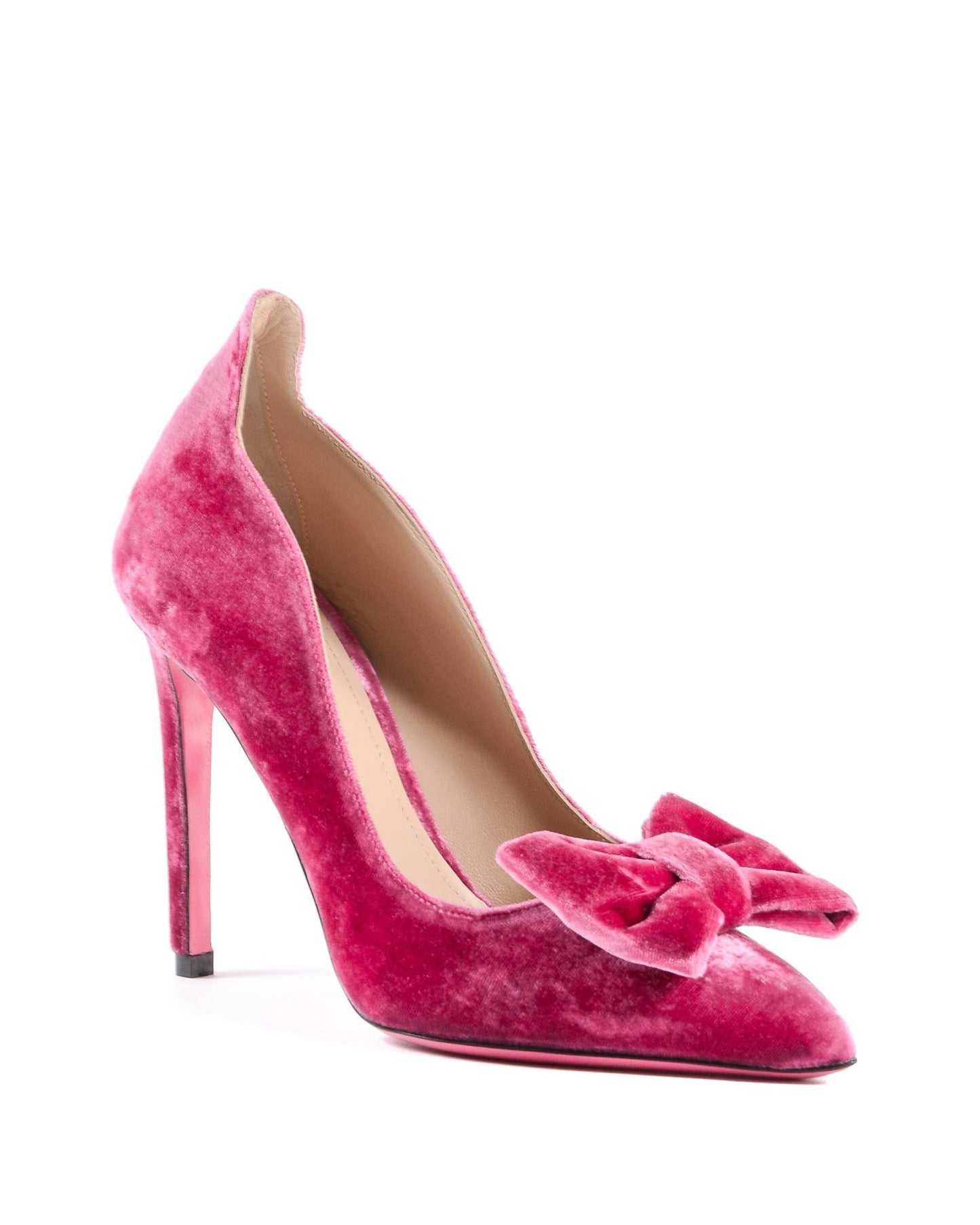 Dee Ocleppo Ladies Velvet Bow Pump Fuxia - Italian Designer Heels | Style Queenz - Style Queenz