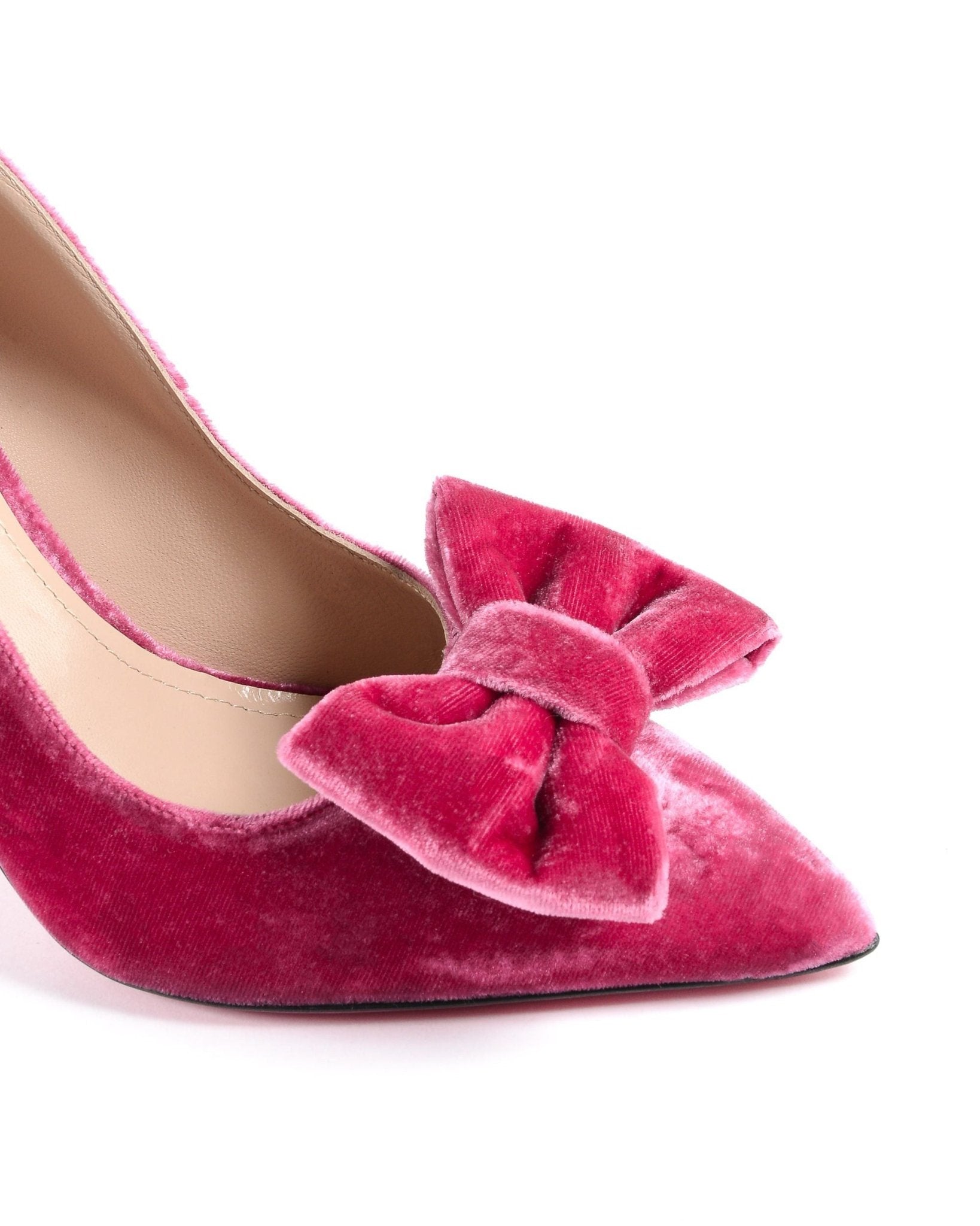 Dee Ocleppo Ladies Velvet Bow Pump Fuxia - Italian Designer Heels | Style Queenz - Style Queenz