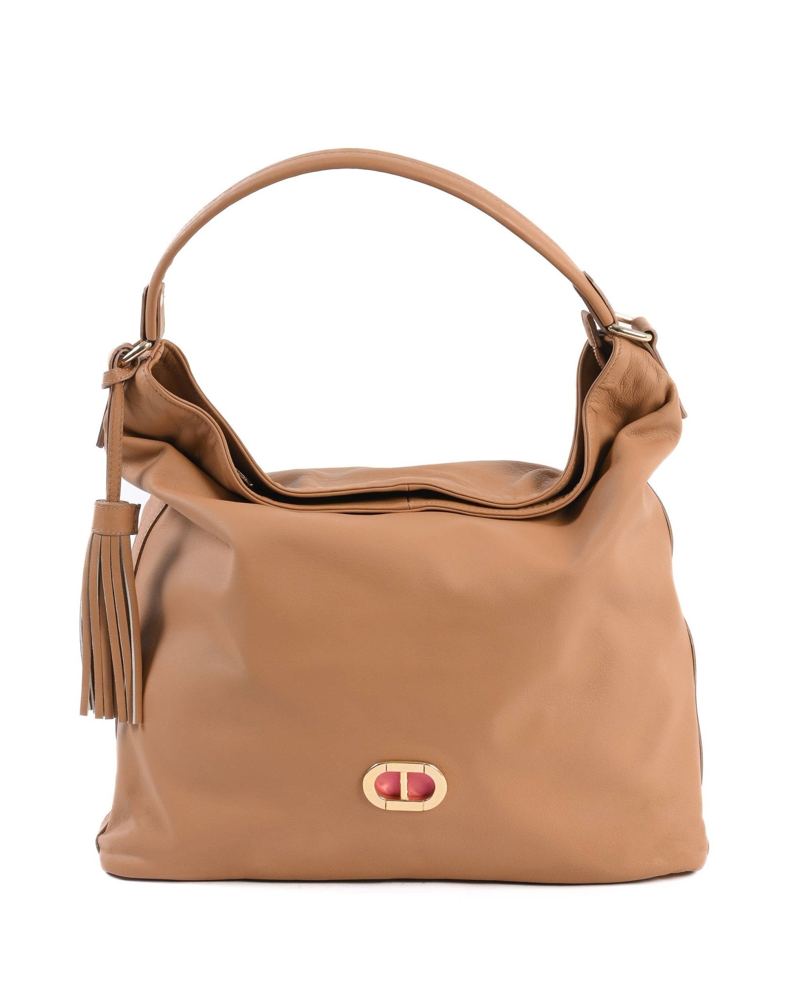 Dee Ocleppo Miami Mandorla Brown Leather Handbag - Luxury Italian Designer Bag - Style Queenz