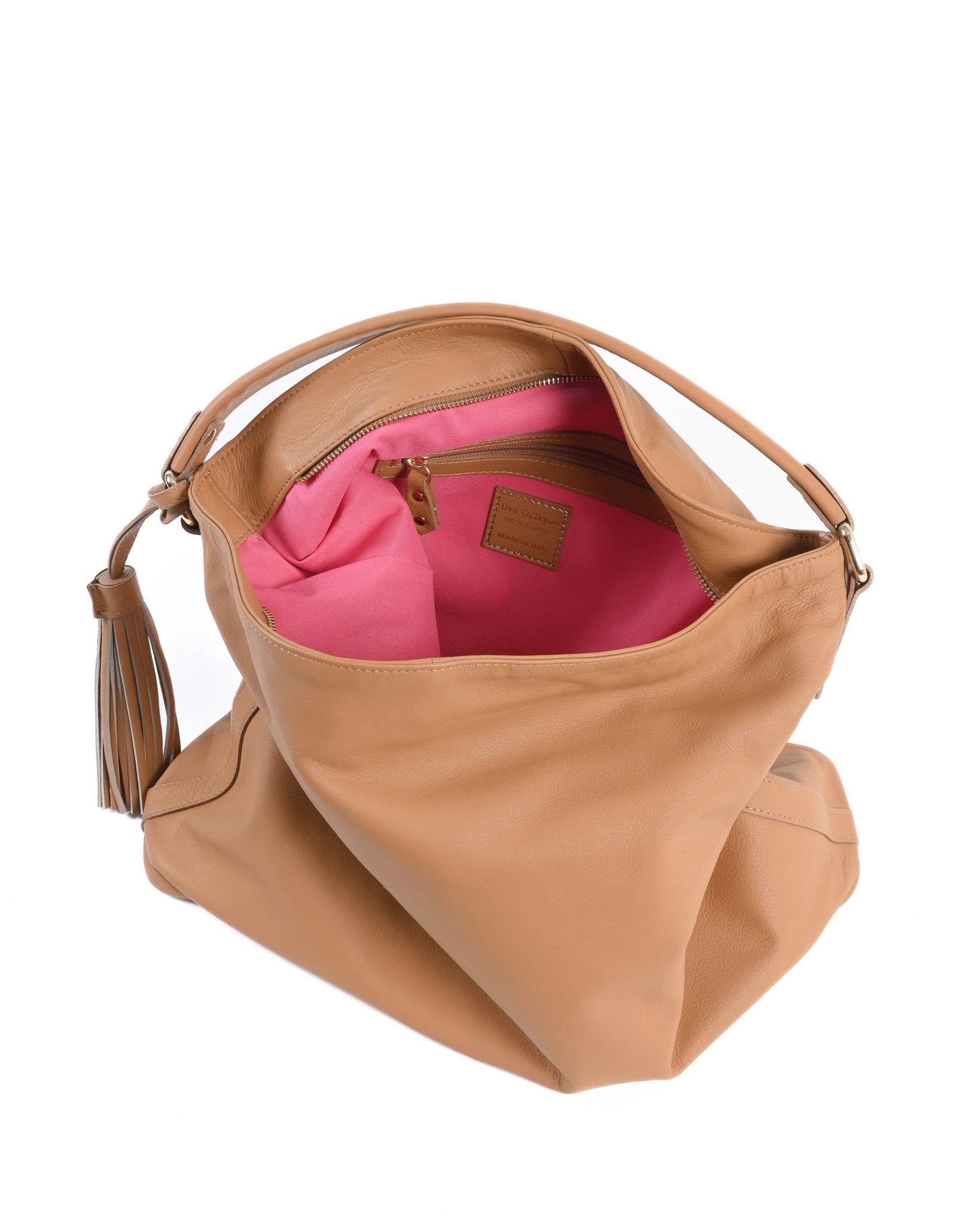 Dee Ocleppo Miami Mandorla Brown Leather Handbag - Luxury Italian Designer Bag - Style Queenz