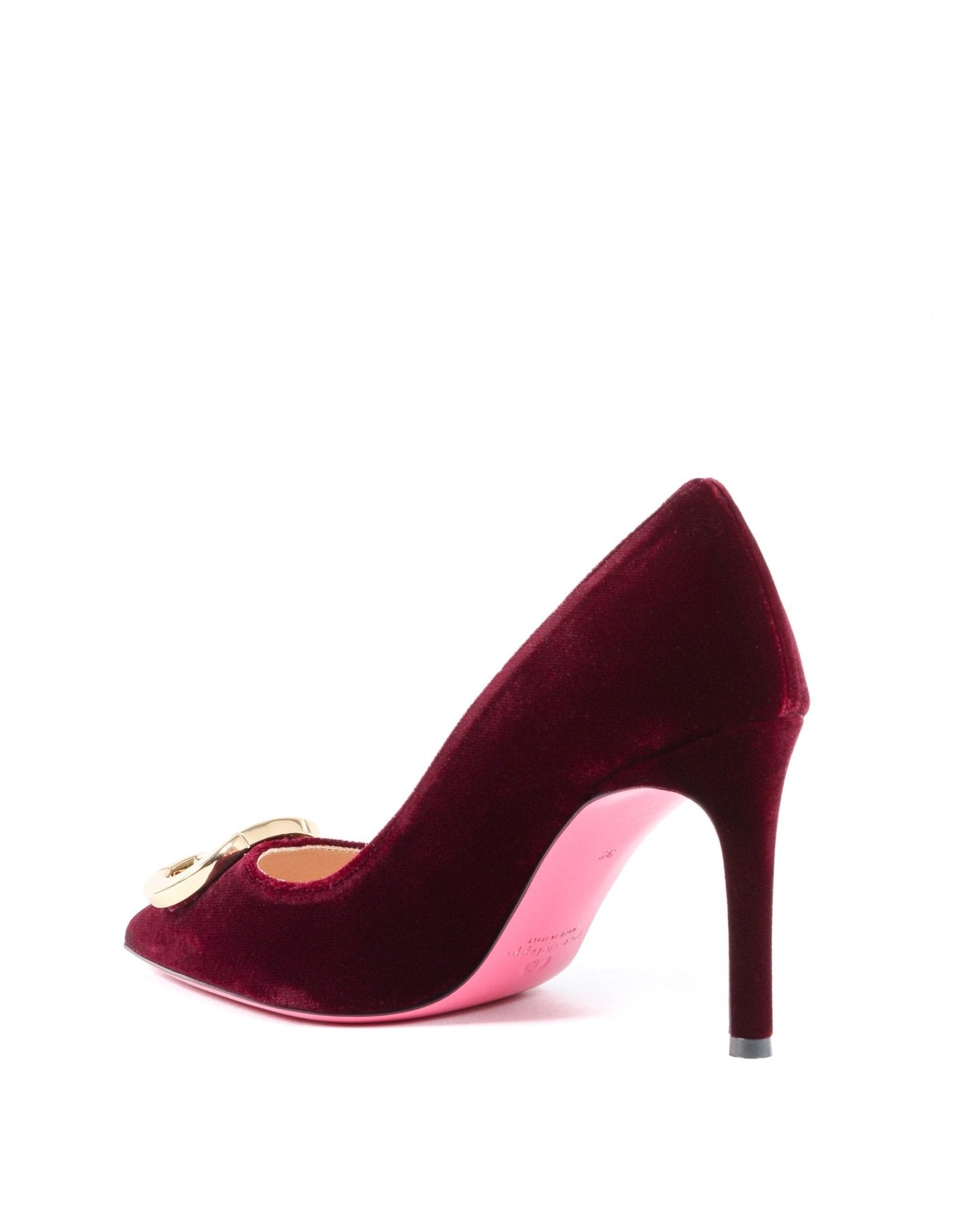 Dee Ocleppo Office Party Velvet Pump Ruby - Italian Designer Heels | Style Queenz - Style Queenz