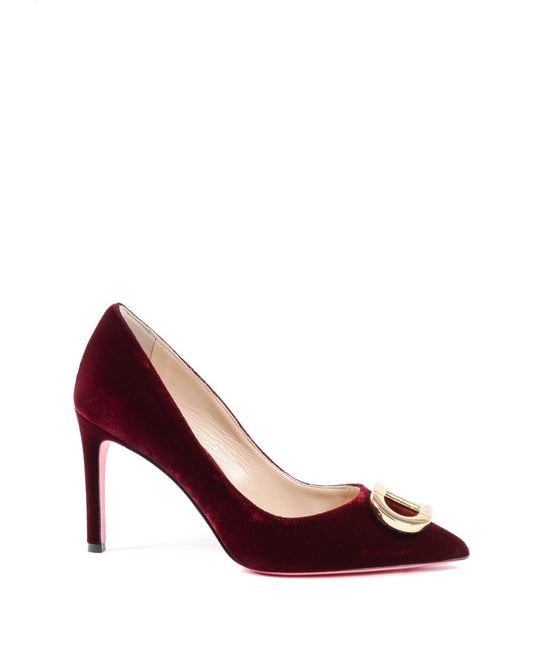 Dee Ocleppo Office Party Velvet Pump Ruby - Italian Designer Heels | Style Queenz - Style Queenz