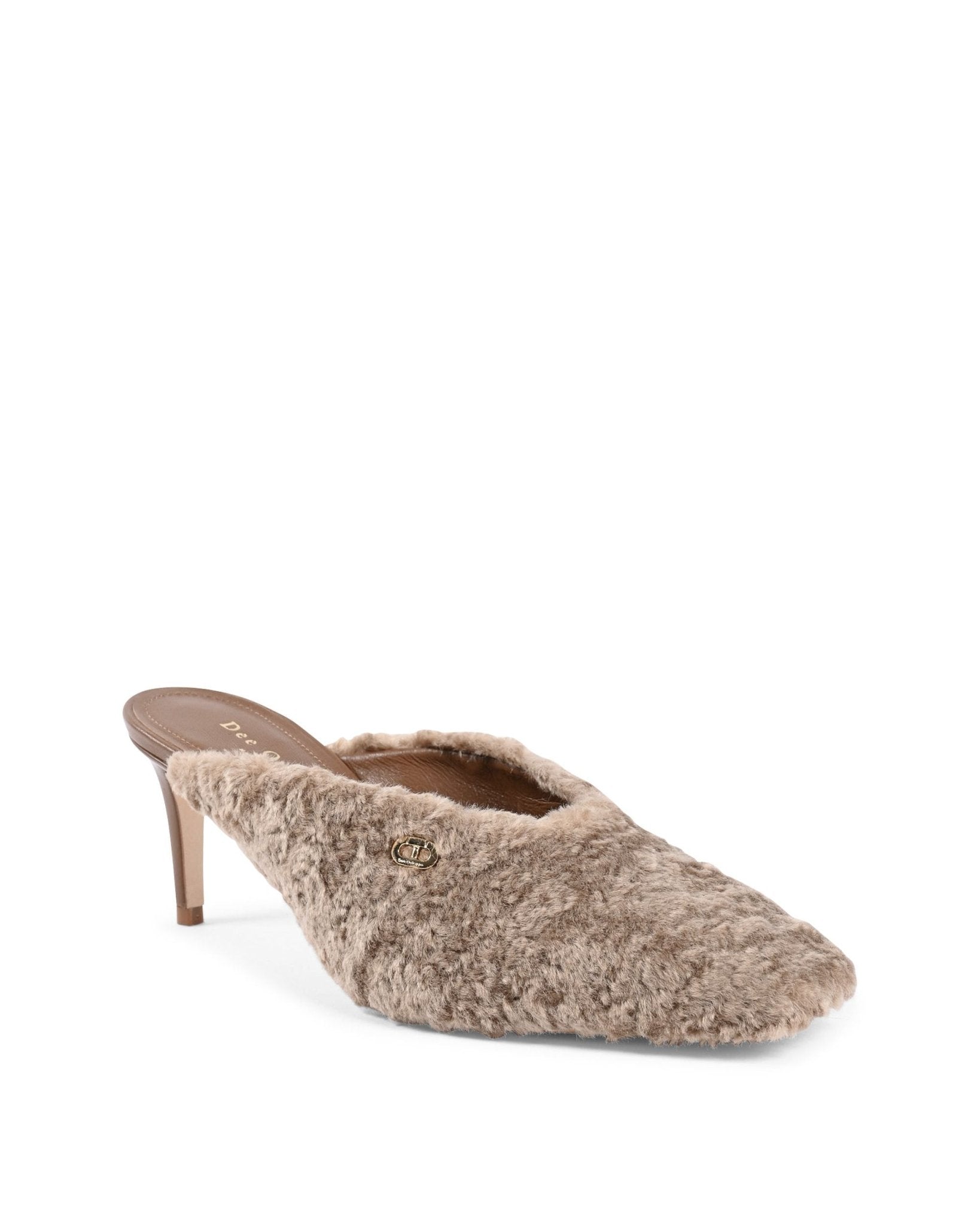 Dee Ocleppo Teddy Mule Camel Eco Fur - Italian Designer Heels | Style Queenz - Style Queenz