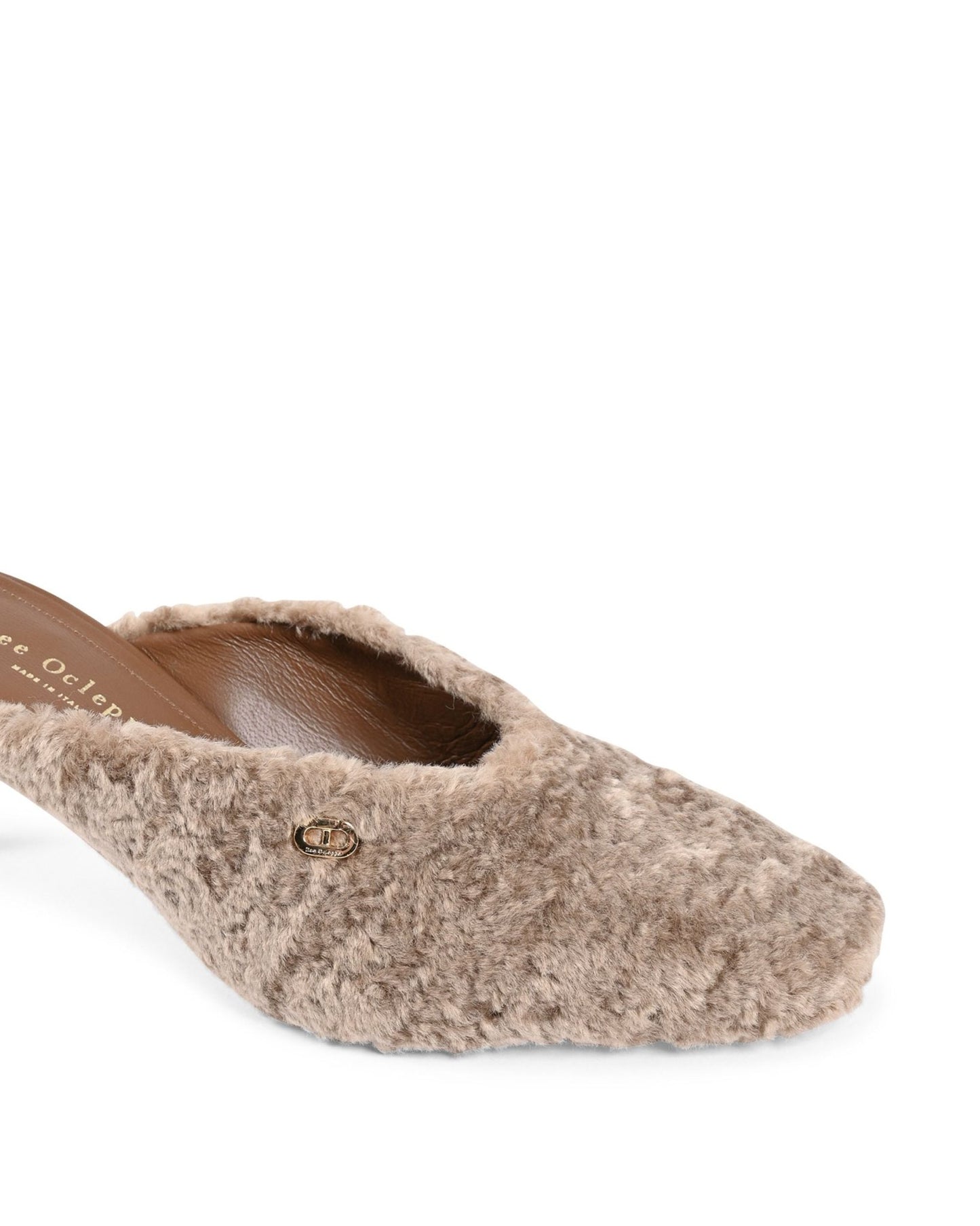 Dee Ocleppo Teddy Mule Camel Eco Fur - Italian Designer Heels | Style Queenz - Style Queenz