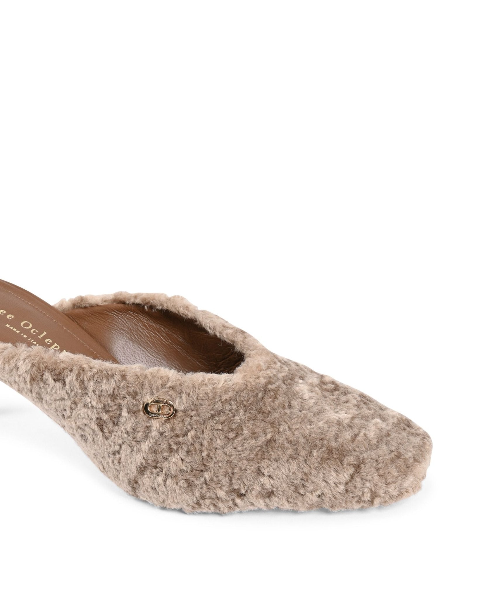 Dee Ocleppo Teddy Mule Camel Eco Fur - Italian Designer Heels | Style Queenz - Style Queenz