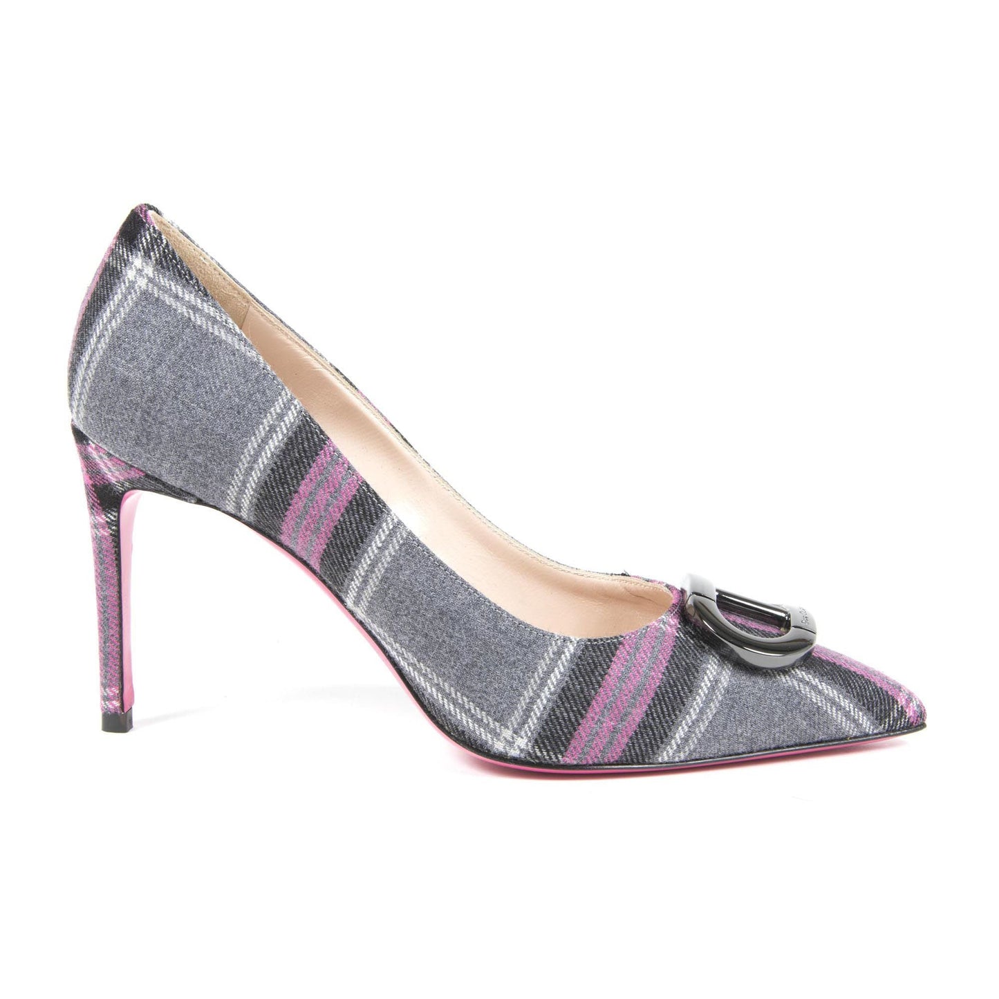 Dee Office Party Kilt Pump - Italian Designer Heels 8cm with Pink Sole - Style Queenz