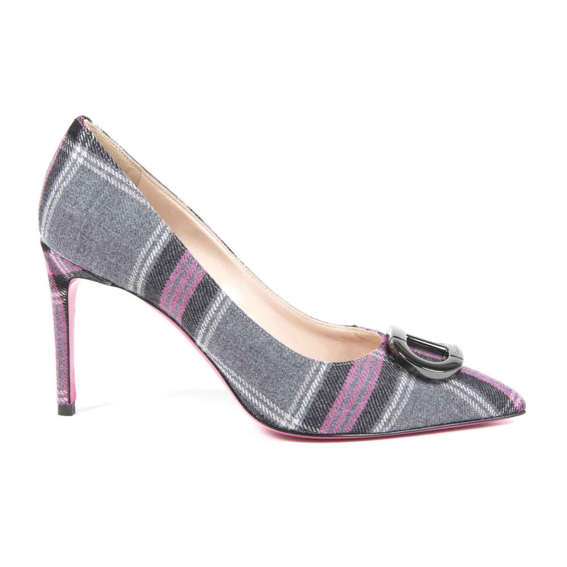 Dee Office Party Kilt Pump - Italian Designer Heels 8cm with Pink Sole - Style Queenz