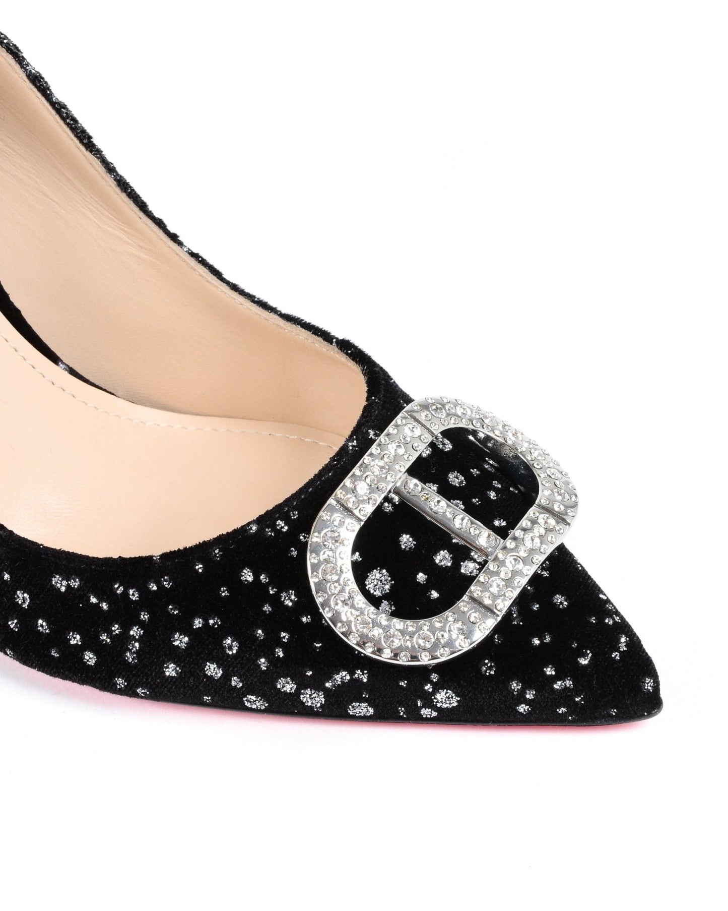 Dee Office Party Velvet Pump - Luxury Black Heels with Pink Sole | 8cm - Style Queenz