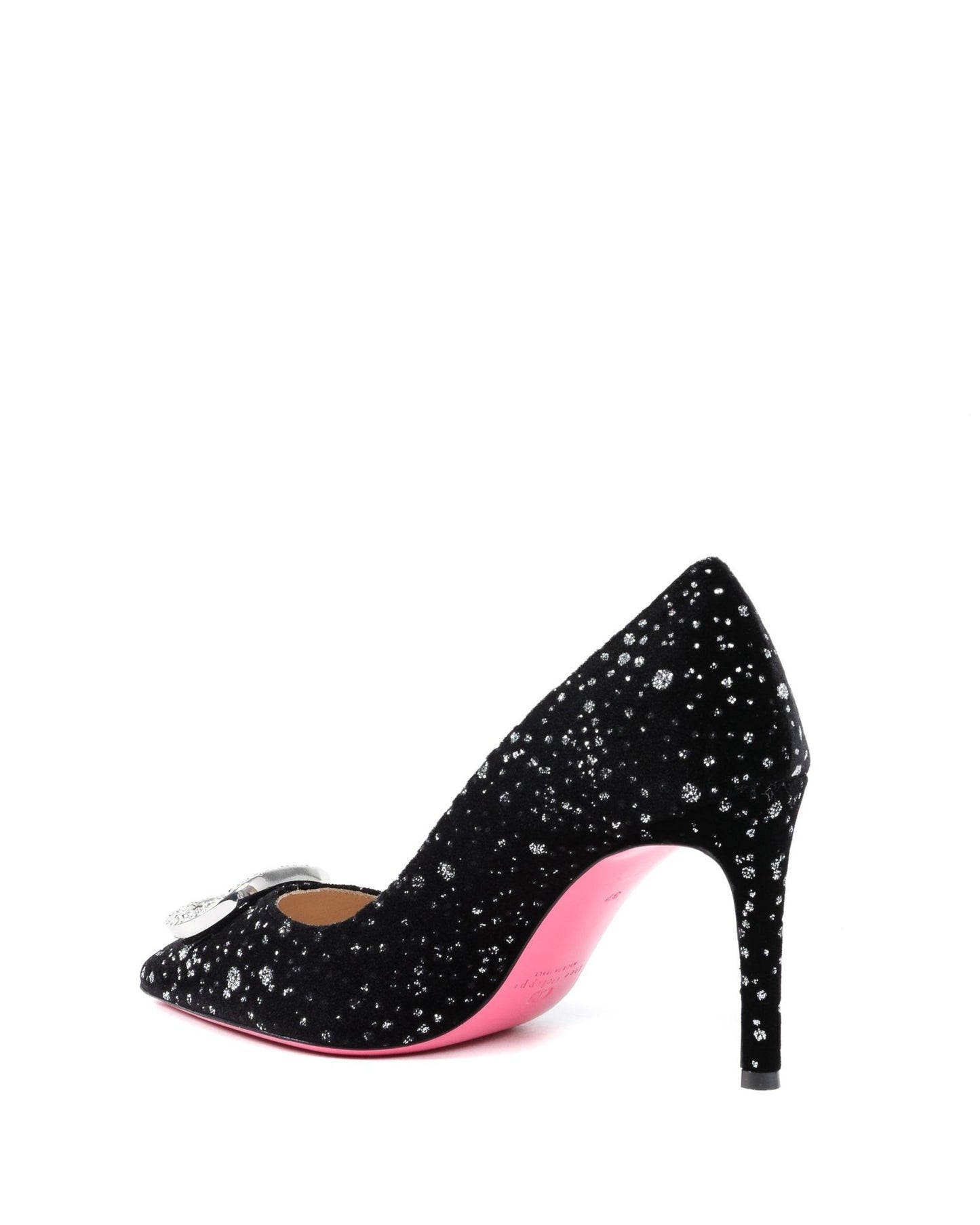 Dee Office Party Velvet Pump - Luxury Black Heels with Pink Sole | 8cm - Style Queenz