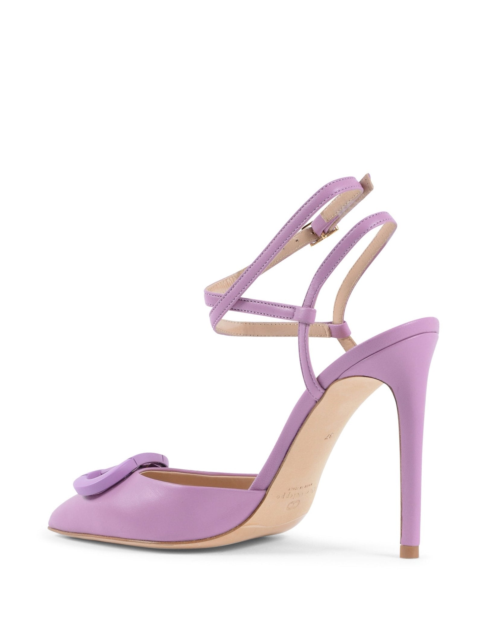 Dee Pandora Purple Leather Pump - Luxury Italian Stiletto Heels with Lace - Up Ties - Style Queenz