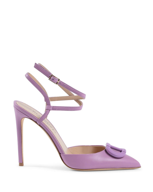 Dee Pandora Purple Leather Pump - Luxury Italian Stiletto Heels with Lace - Up Ties - Style Queenz