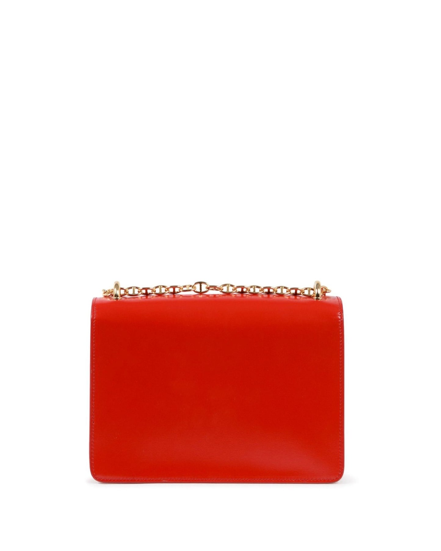 Dee Siena Red Crossbody Bag - Italian Leather Medium Handbag with Gold Chain - Style Queenz
