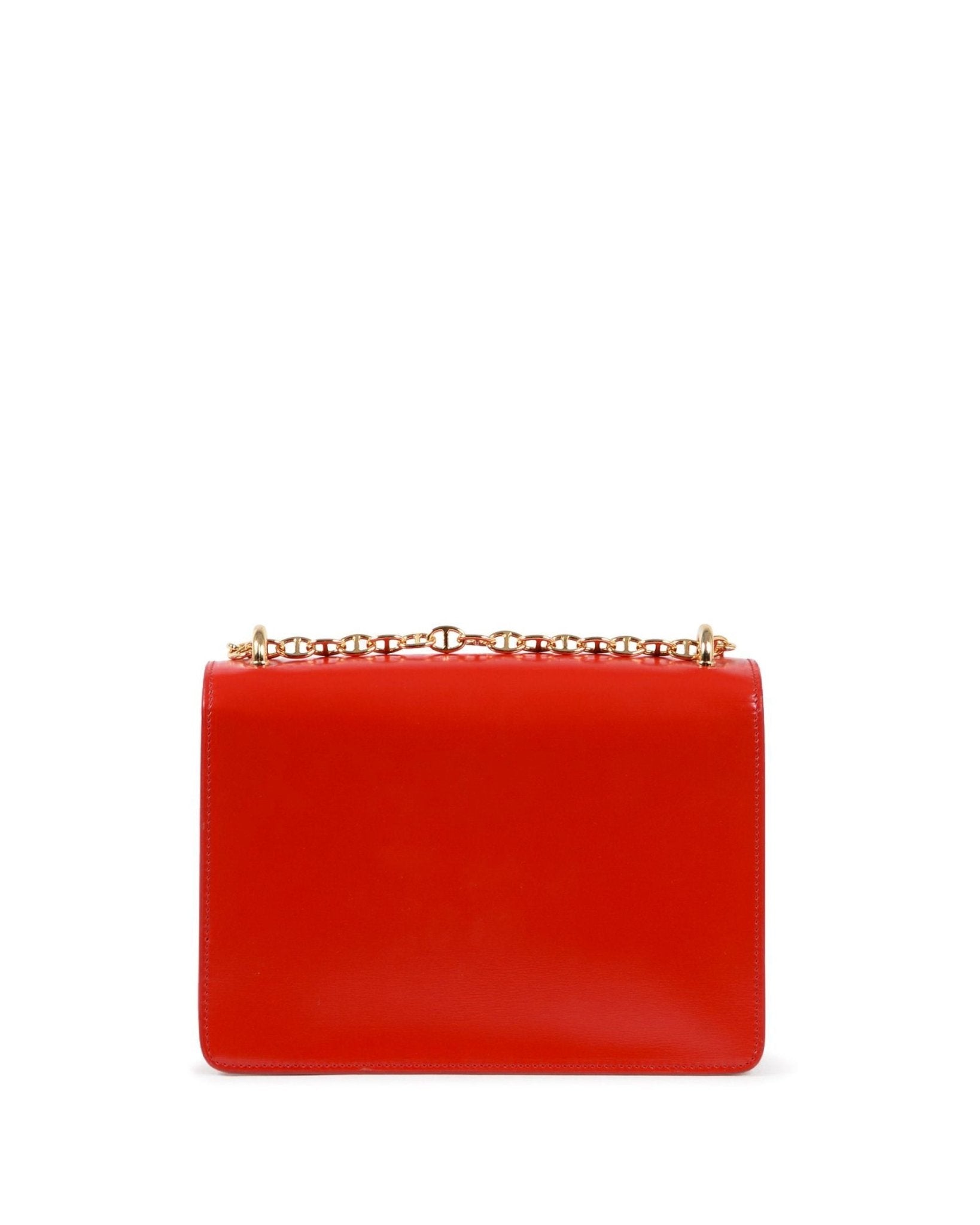 Dee Siena Red Crossbody Bag - Italian Leather Medium Handbag with Gold Chain - Style Queenz