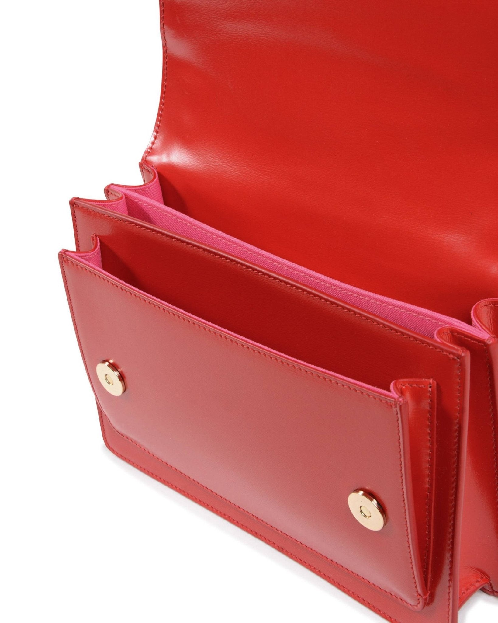 Dee Siena Red Crossbody Bag - Italian Leather Medium Handbag with Gold Chain - Style Queenz