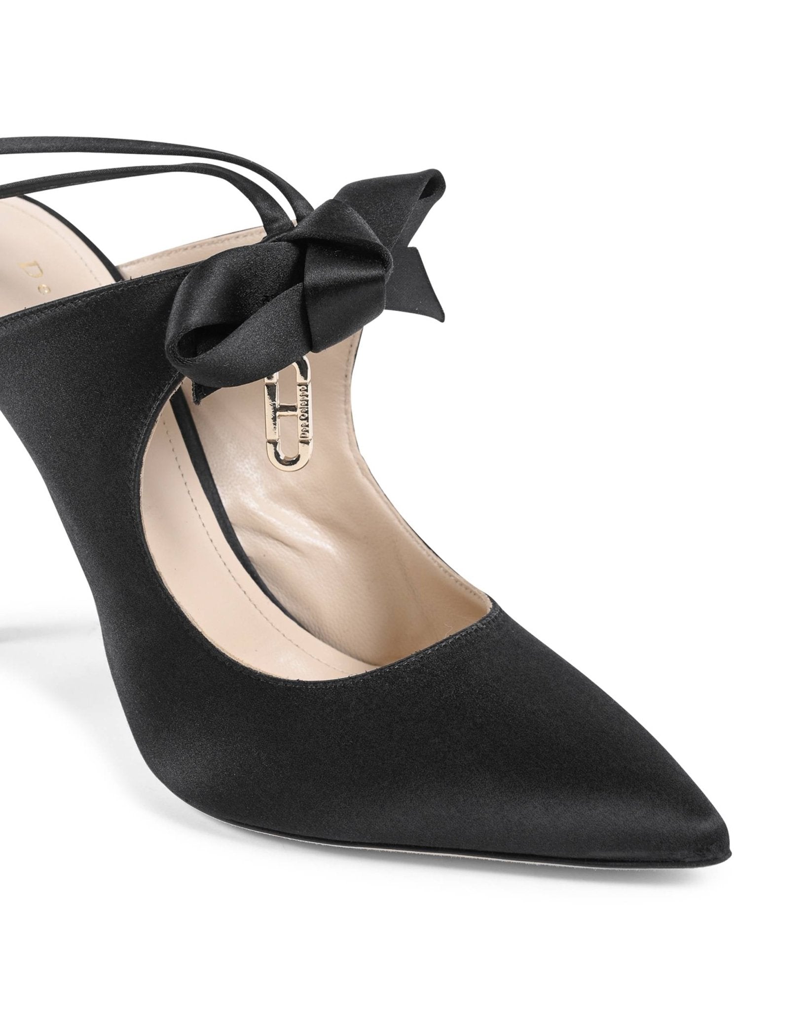 Dominic Mule Satin Black - Italian High Heel Mules - Style Queenz