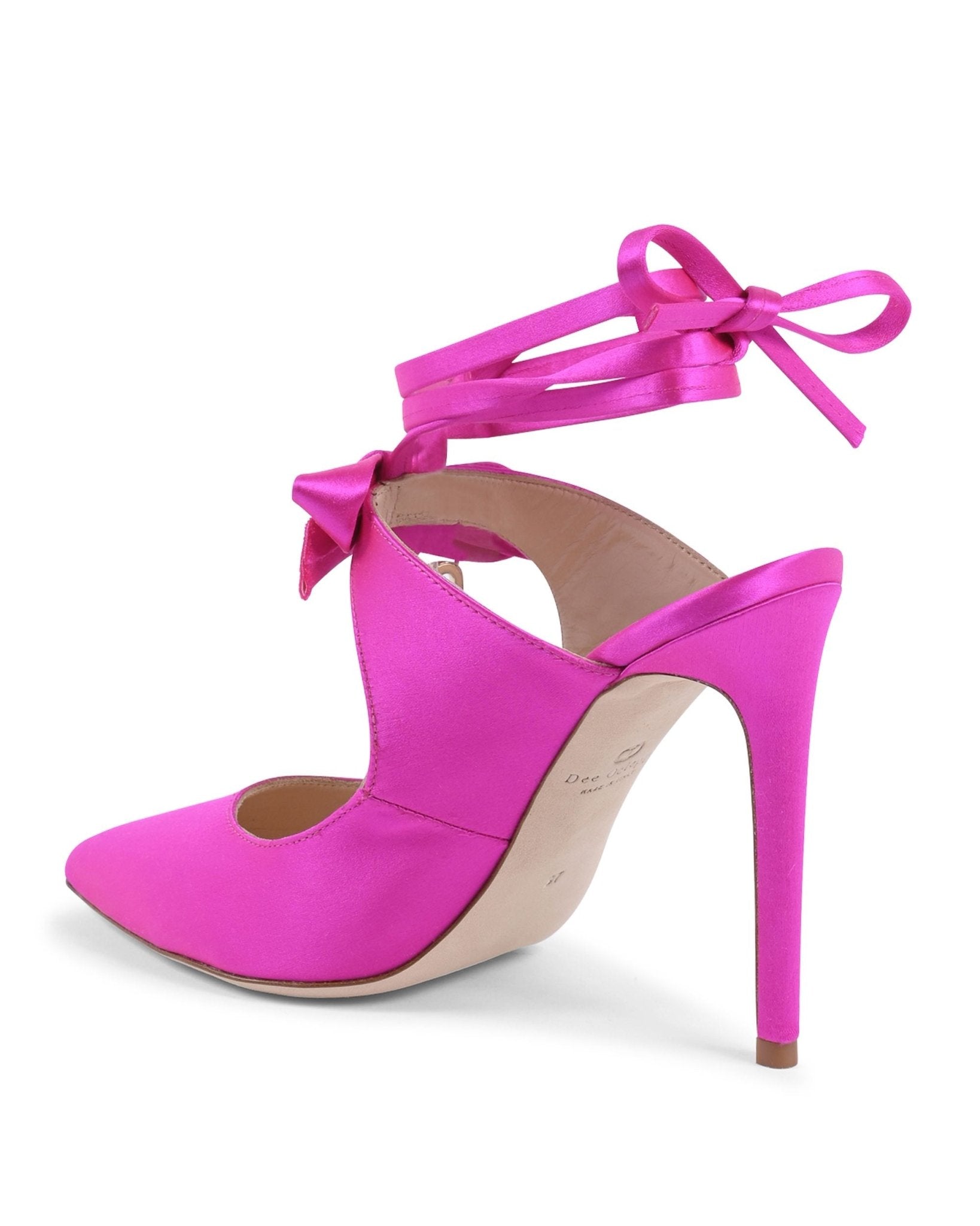 Dominic Satin Mule Fuxia - Italian Designer Slip - On Shoe - Style Queenz