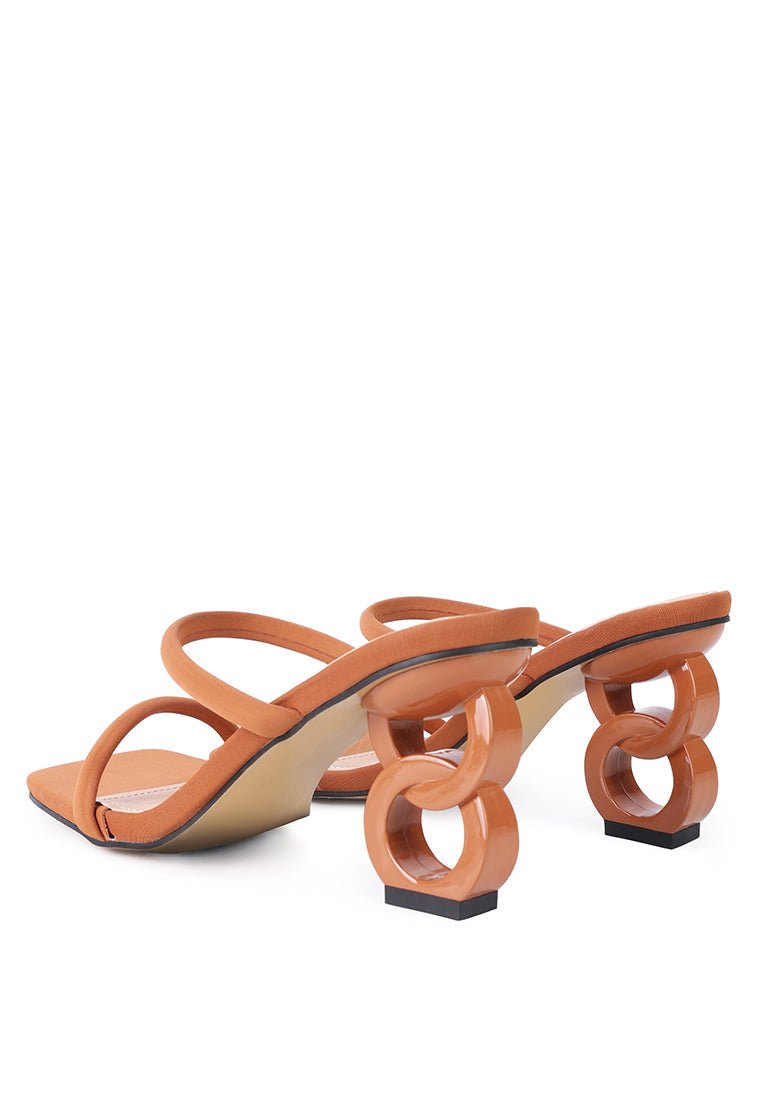 Downtown Double Strap Fantasy Heel Sandals - Unique Mid Heel Summer Shoes - Style Queenz