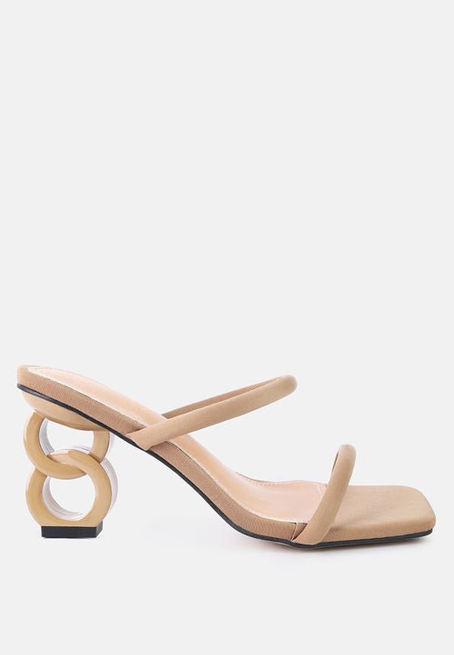 Downtown Double Strap Fantasy Heel Sandals - Unique Mid Heel Summer Shoes - Style Queenz
