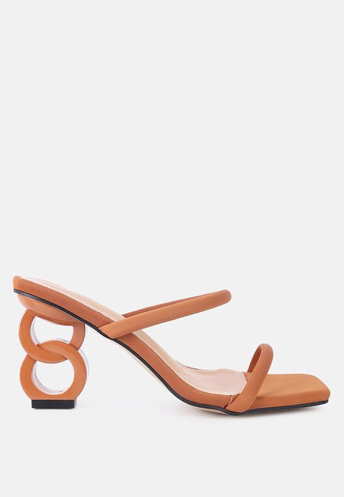 Downtown Double Strap Fantasy Heel Sandals - Unique Mid Heel Summer Shoes - Style Queenz