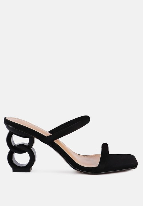Downtown Double Strap Fantasy Heel Sandals - Unique Mid Heel Summer Shoes - Style Queenz