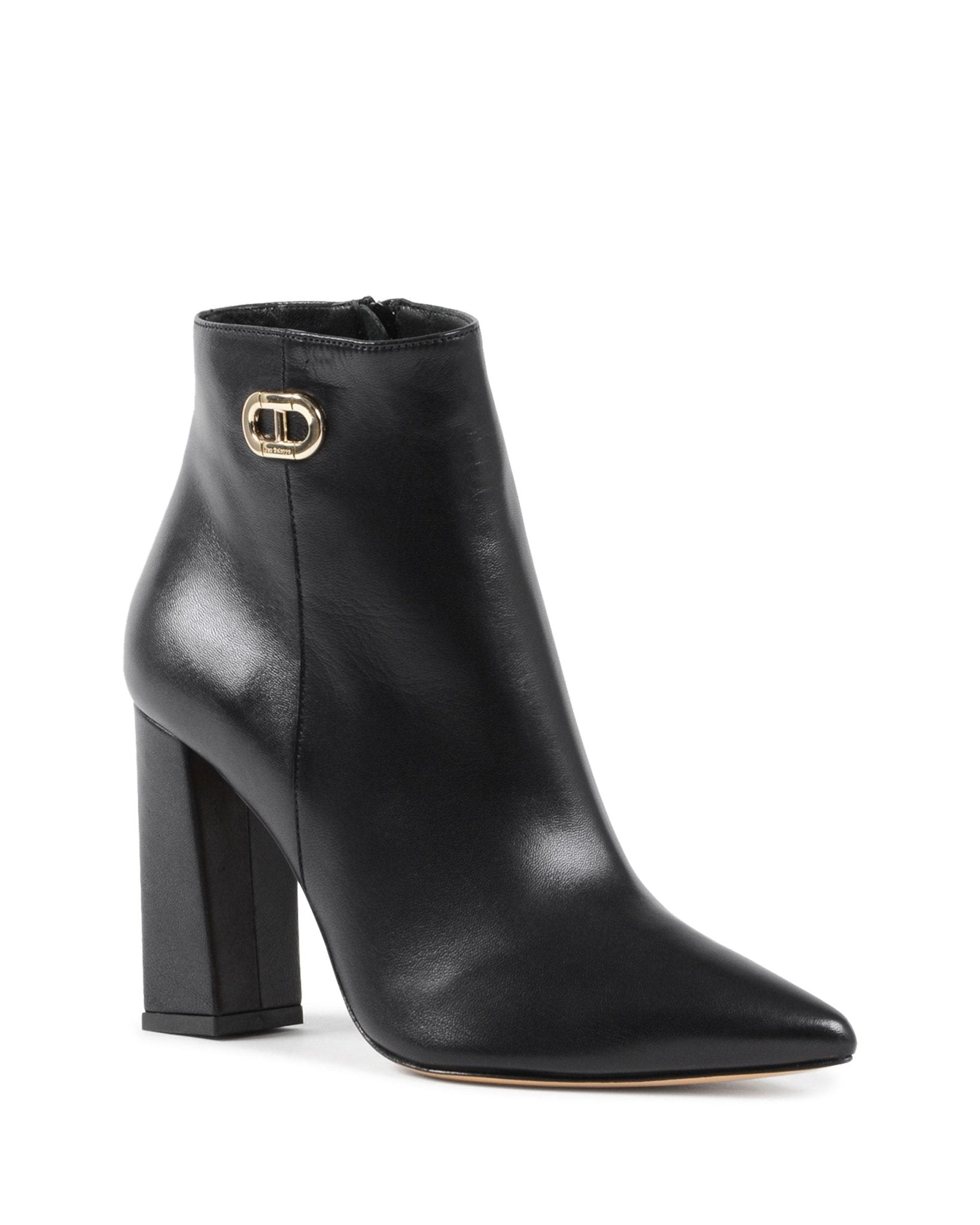 Elizabeth Ankle Boot Black - Italian Leather Pointed Toe Bootie with 10cm Heel - Style Queenz