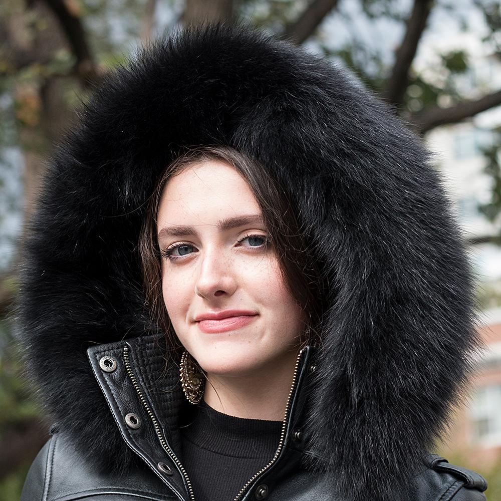 Elle Premium Women's Leather Jacket - Quilted Trench with Fox Fur Collar - Style Queenz