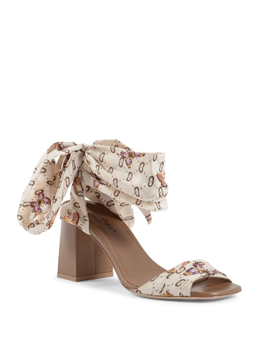 Emily Heeled Sandal - Italian Silk Printed Sandals - Style Queenz