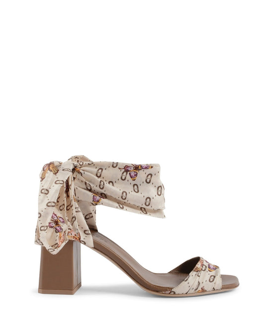 Emily Heeled Sandal - Italian Silk Printed Sandals - Style Queenz