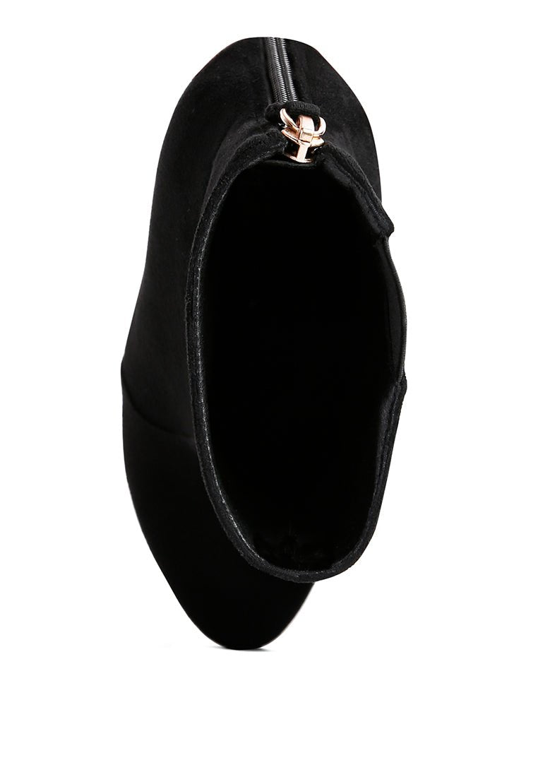 Espiree Microfiber High Heeled Ankle Boots - Rhinestone Women's Pointed Toe Boots - Style Queenz