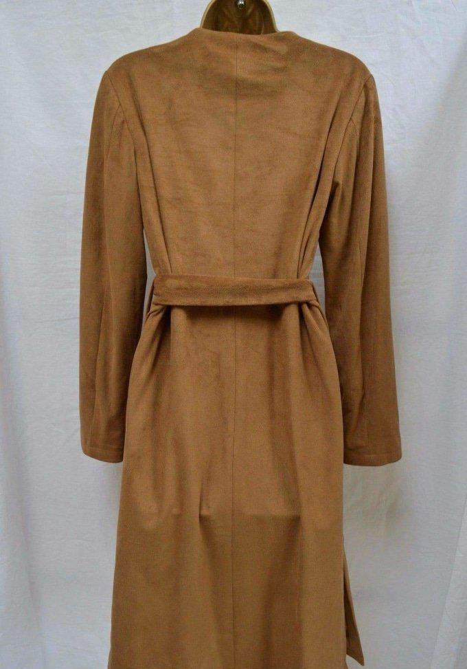 Brown dress with a belt on a white background