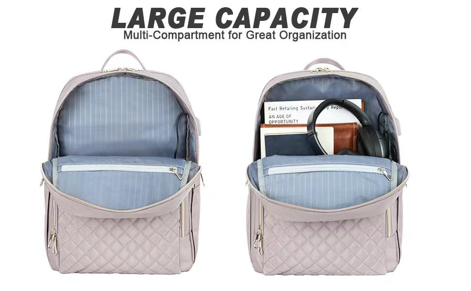 15.6" Laptop Backpack USB Charging Water Repellent