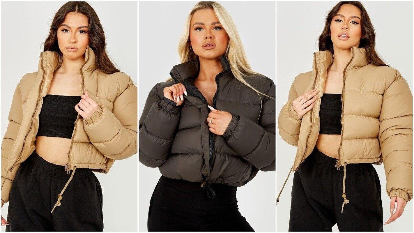 Women's Cropped Quilted Puffer Jacket