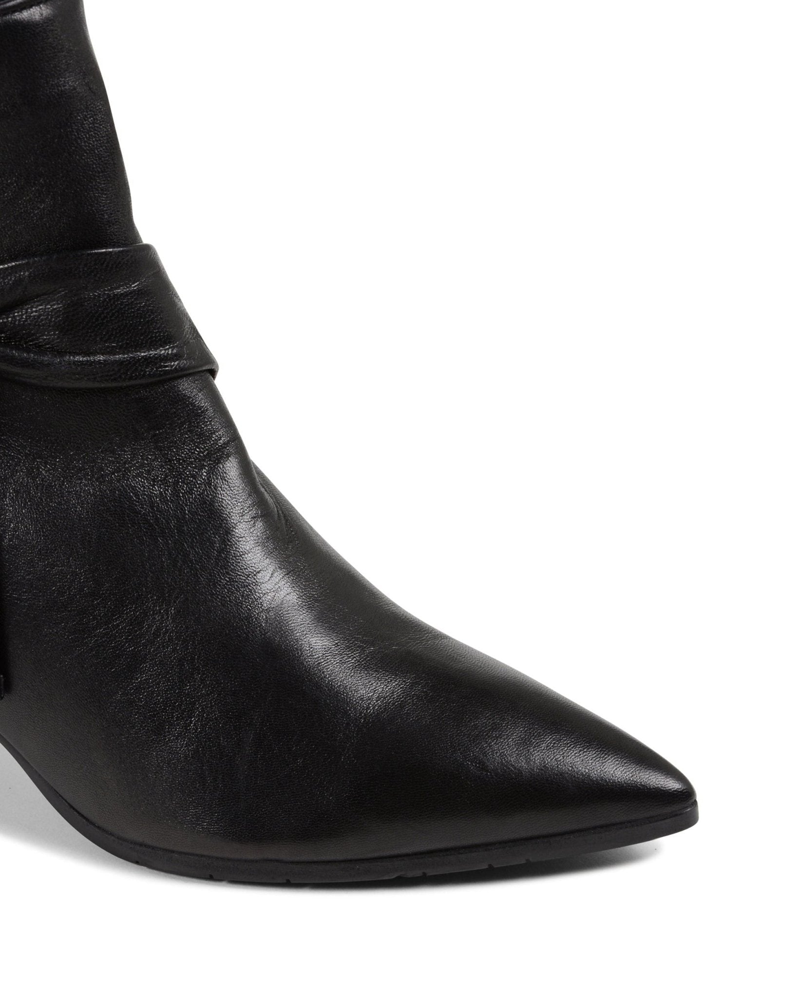 Fioretto Ankle Boot - Italian Black Leather Bootie with 5.5cm Heel - Style Queenz