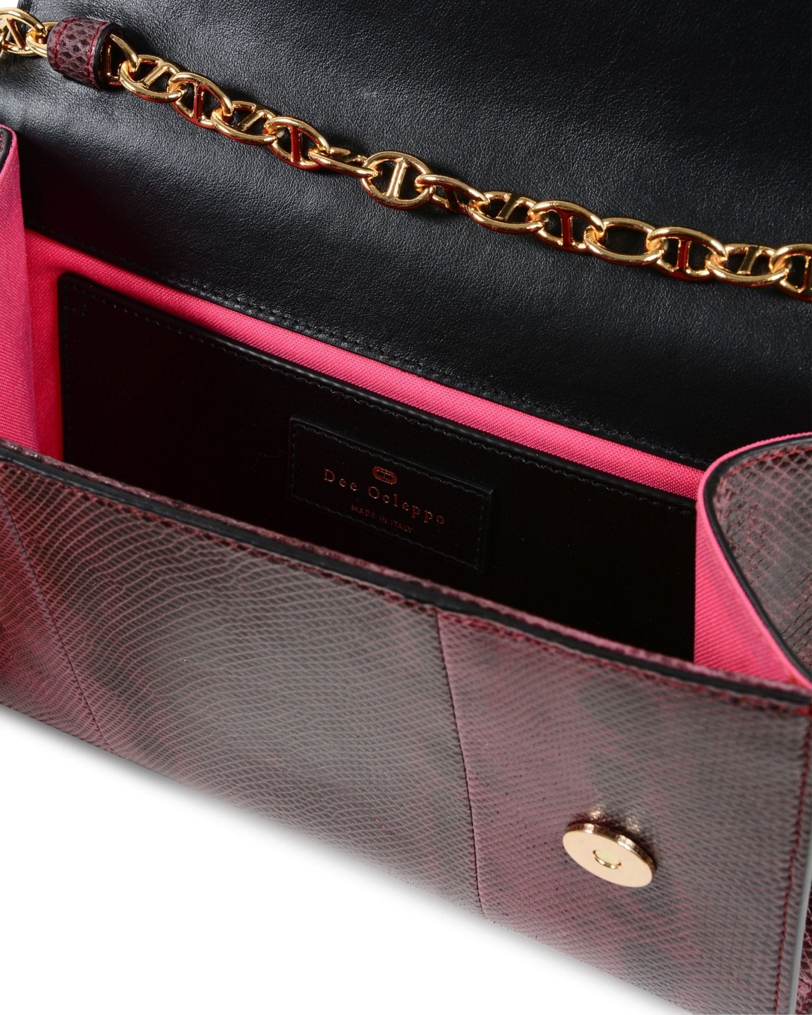 Firenze Python Clutch Bordeaux - Italian Luxury Designer Evening Bag - Style Queenz